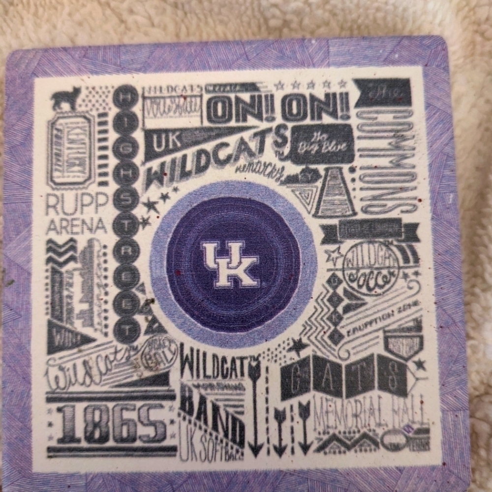 University Of Kentucky Wildcats NCAA Absorbent Coasters - Set of 4 Coasters - Picture 2 of 3